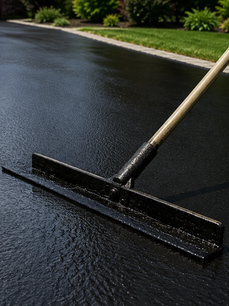Fresh asphalt paving surface completed by Coopers Asphalt LLC